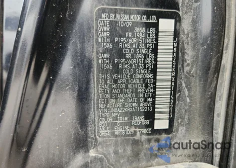 2010 Nissan Cube Base z USA, uszkodzony, nr VIN JN8AZ2KRXAT152213